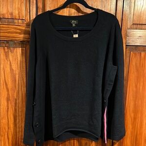 J. Crew Navy Long Sleeve Button Side Sweater